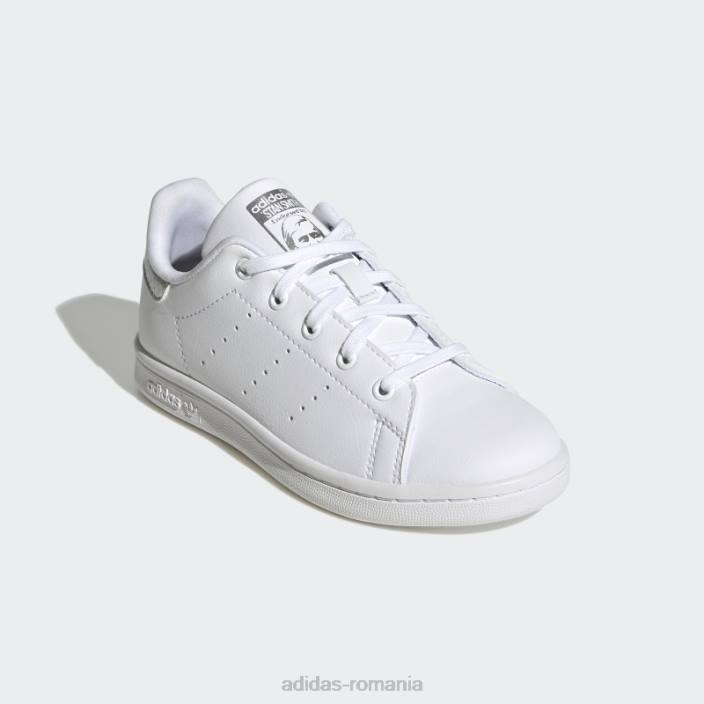 Adidas pantofi stan smith argintii copii alb/gri/argintiu 2JBN24470