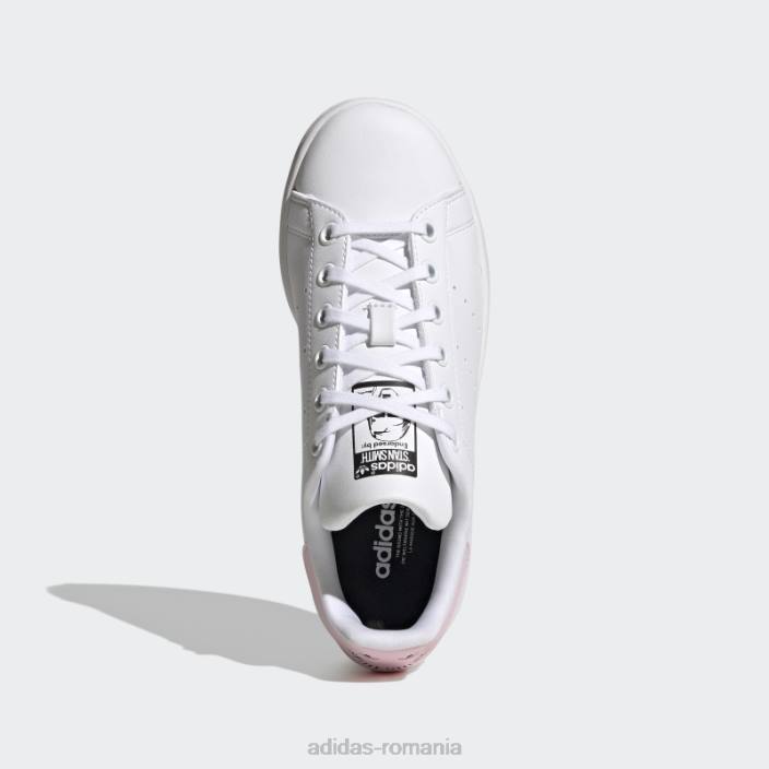 Adidas pantofi stan smith negri eleganti copii alb/roz/negru 2JBN24666