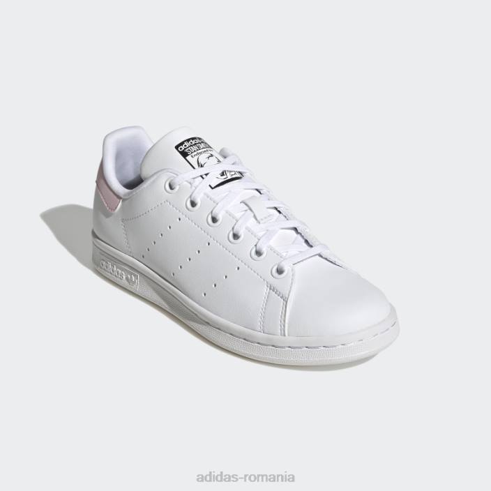 Adidas pantofi stan smith negri eleganti copii alb/roz/negru 2JBN24666