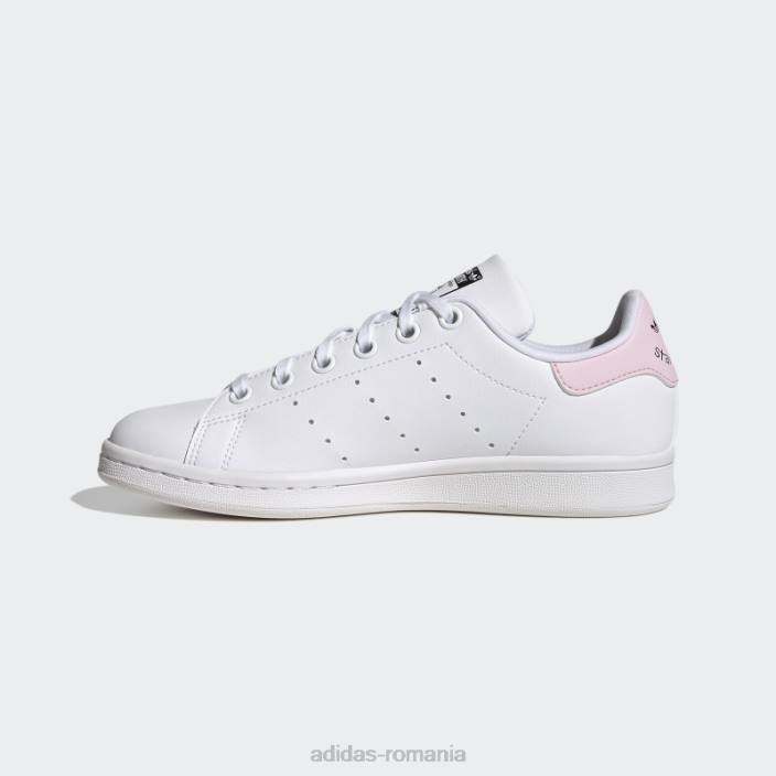 Adidas pantofi stan smith negri eleganti copii alb/roz/negru 2JBN24666