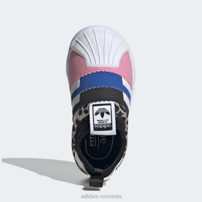 Adidas pantofi superstar 360 2.0 twist adidas negri copii negru/alb/roz 2JBN24732