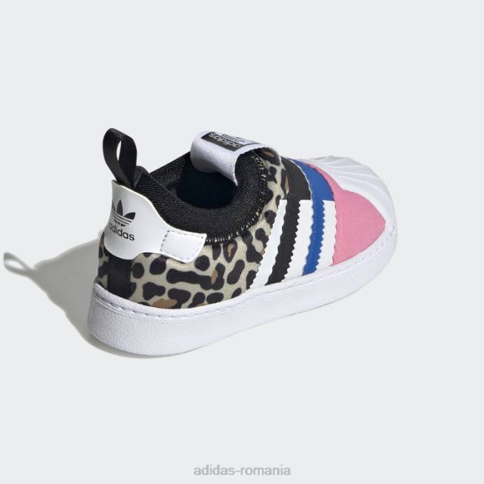 Adidas pantofi superstar 360 2.0 twist adidas negri copii negru/alb/roz 2JBN24732