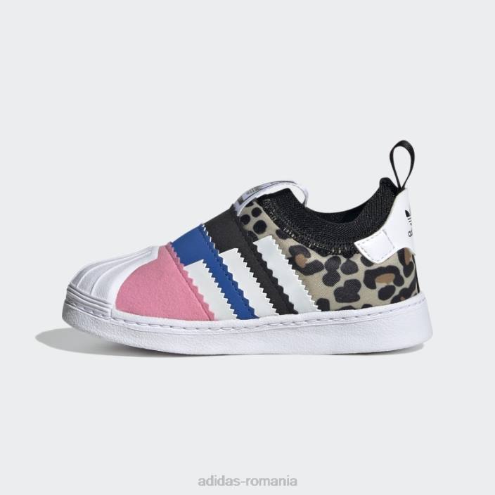 Adidas pantofi superstar 360 2.0 twist adidas negri copii negru/alb/roz 2JBN24732