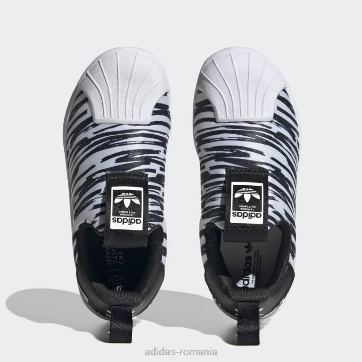Adidas pantofi superstar 360 alb fashion copii alb negru 2JBN24722