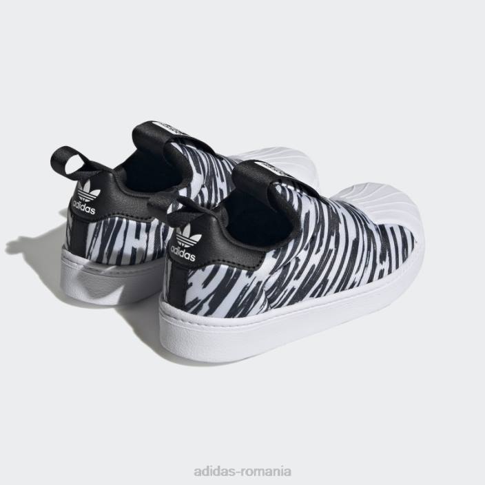Adidas pantofi superstar 360 alb fashion copii alb negru 2JBN24722