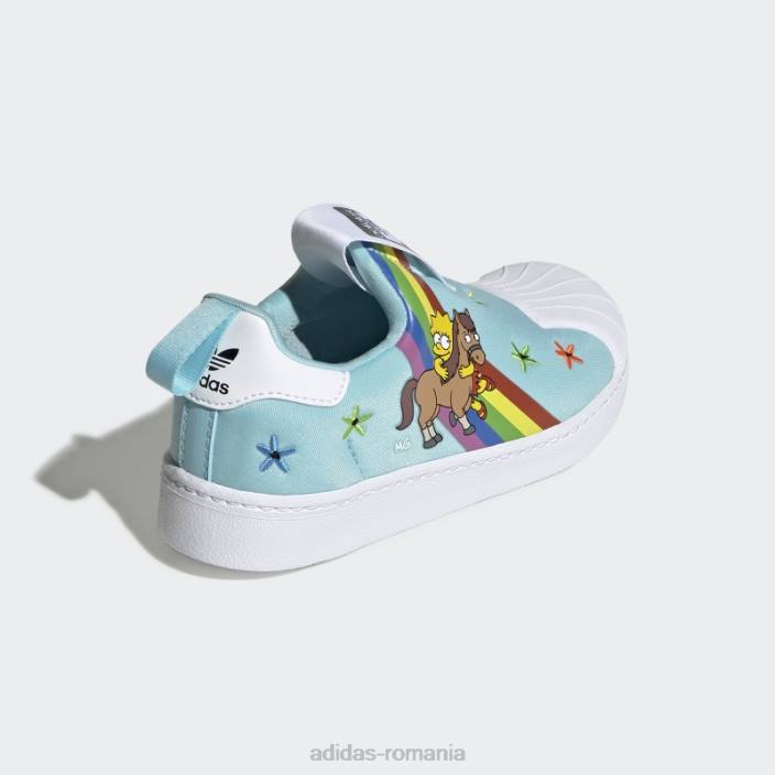 Adidas pantofi superstar 360 negri copii alb negru 2JBN24692