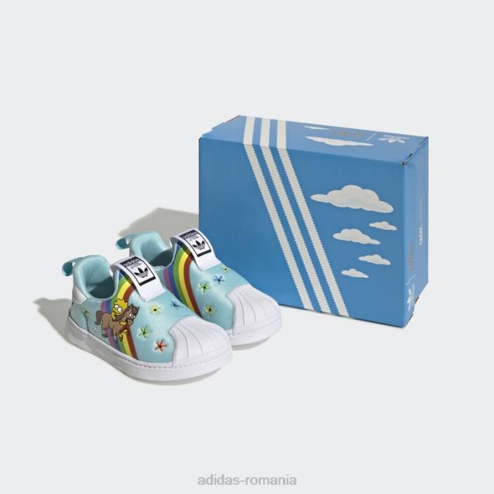 Adidas pantofi superstar 360 negri eleganti copii alb negru 2JBN24686