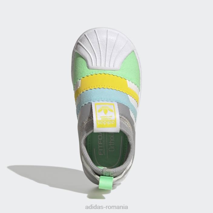 Adidas pantofi superstar 360 twist gri copii gri/alb/verde fascicul 2JBN24739