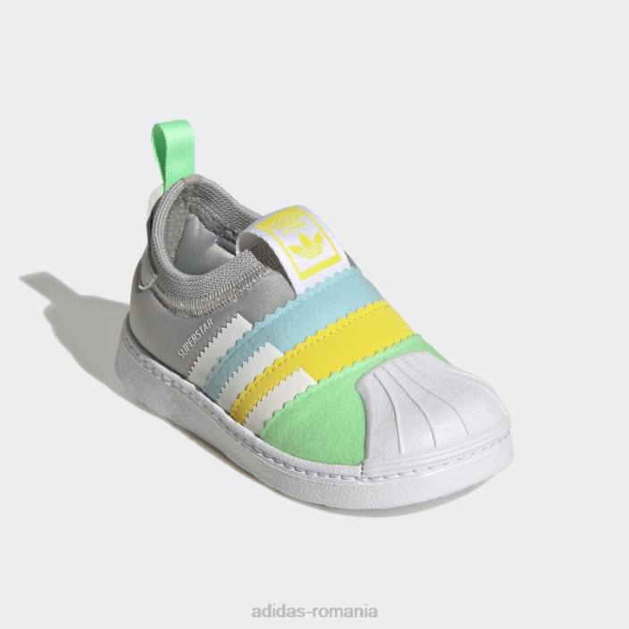 Adidas pantofi superstar 360 twist gri copii gri/alb/verde fascicul 2JBN24739