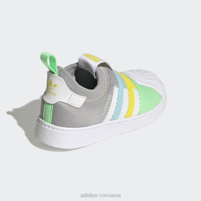 Adidas pantofi superstar 360 twist gri copii gri/alb/verde fascicul 2JBN24739