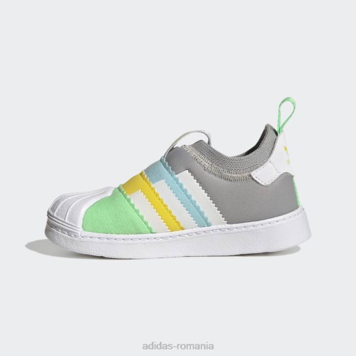 Adidas pantofi superstar 360 twist gri copii gri/alb/verde fascicul 2JBN24739