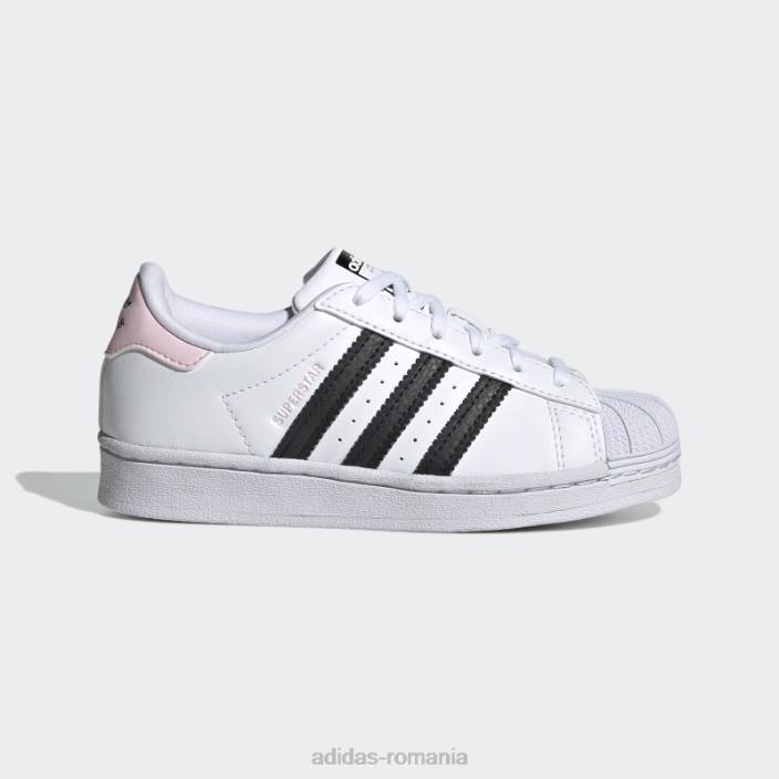 Adidas pantofi superstar negri eleganti copii alb/negru/roz 2JBN24796