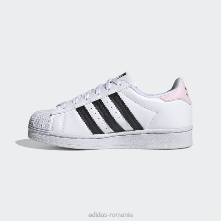 Adidas pantofi superstar negri eleganti copii alb/negru/roz 2JBN24796