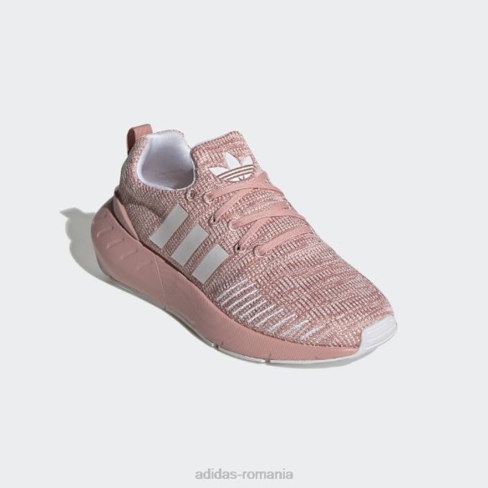 Adidas pantofi swift run 22 albi copii mov/alb 2JBN24725