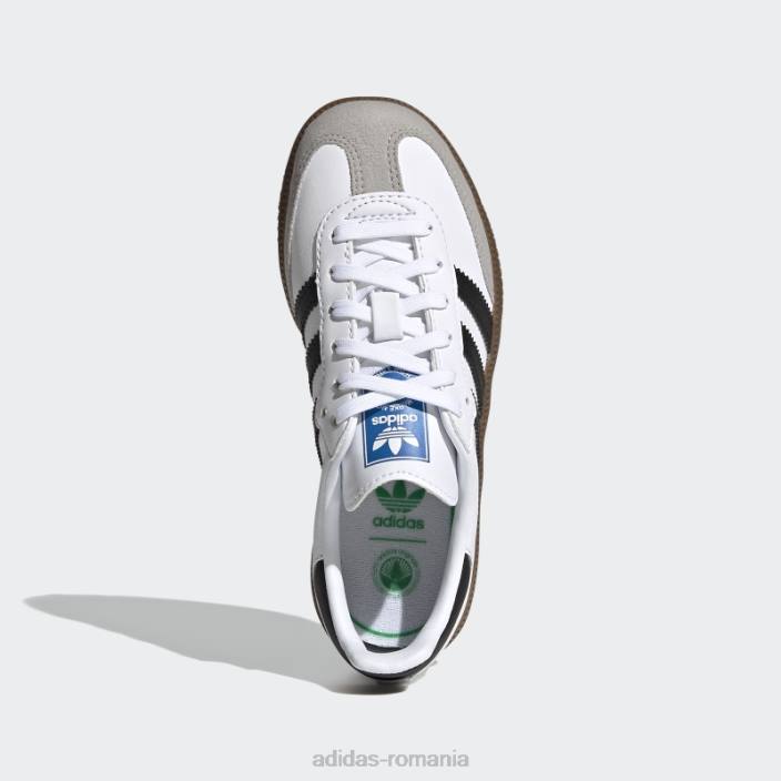 Adidas pantofi vegani samba albi copii alb/negru/gumă 2JBN24466