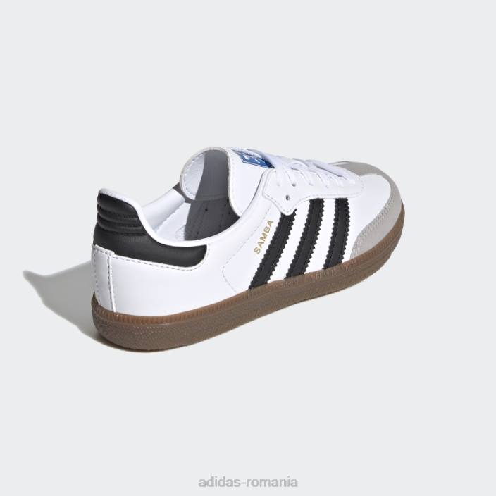 Adidas pantofi vegani samba albi copii alb/negru/gumă 2JBN24466