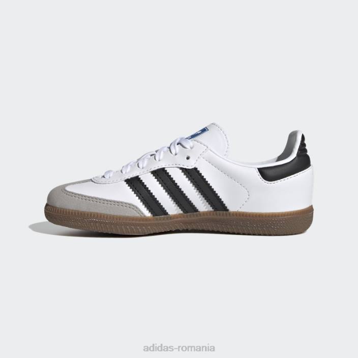 Adidas pantofi vegani samba albi copii alb/negru/gumă 2JBN24466