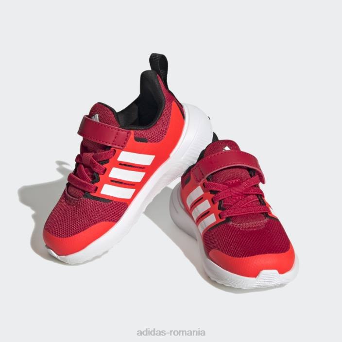 Adidas scarlet fortarun 2.0 pantofi cu dantela elastica cloudfoam copii stacojiu/alb/rosu 2JBN24695