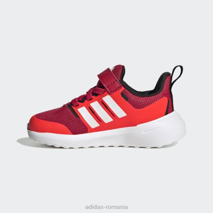Adidas scarlet fortarun 2.0 pantofi cu dantela elastica cloudfoam copii stacojiu/alb/rosu 2JBN24695