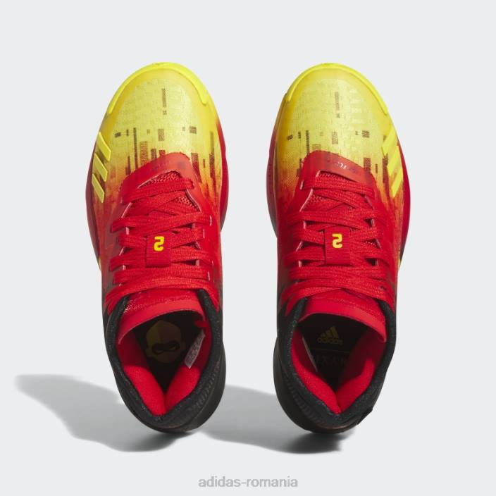 Adidas super d.o.n. numărul 4 pantofi de baschet roșii copii roșu/negru 2JBN24746
