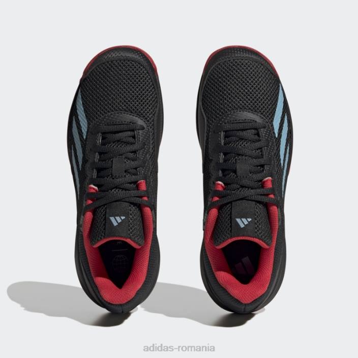 Adidas pantofi de tenis courtflash negri copii negru/albastru/stacojiu 2JBN18049