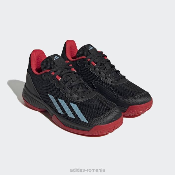Adidas pantofi de tenis courtflash negri copii negru/albastru/stacojiu 2JBN18049