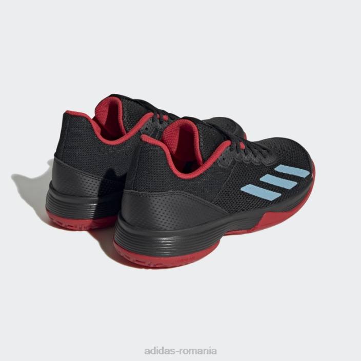 Adidas pantofi de tenis courtflash negri copii negru/albastru/stacojiu 2JBN18049