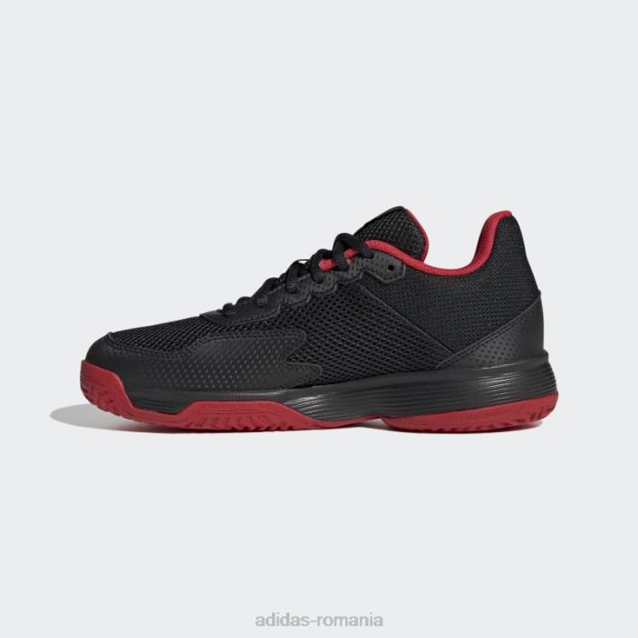 Adidas pantofi de tenis courtflash negri copii negru/albastru/stacojiu 2JBN18049
