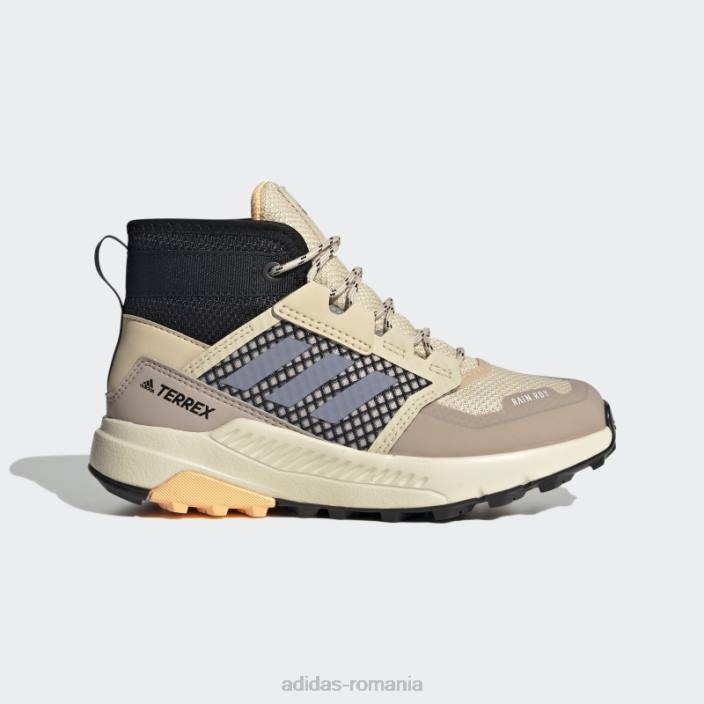 Adidas nisip terrex trailmaker mid rain.rdy pantofi de drumeție copii nisip/violet argintiu/portocaliu 2JBN17777