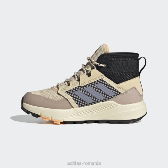 Adidas nisip terrex trailmaker mid rain.rdy pantofi de drumeție copii nisip/violet argintiu/portocaliu 2JBN17777