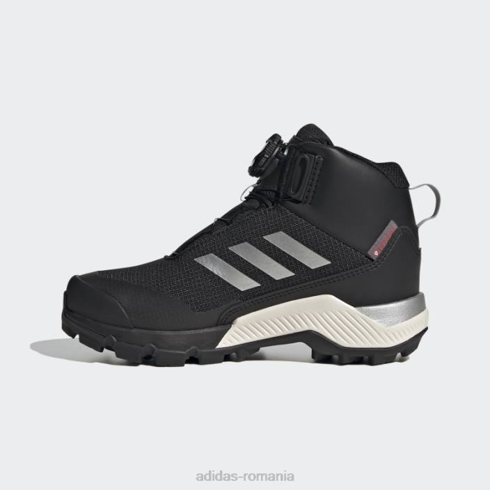 Adidas pantofi de drumeție negri terrex winter mid boa copii negru argintiu 2JBN17944