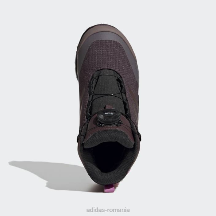 Adidas terrex mid boa rain.rdy cizme de drumeție maro copii maro/roșu/liliac 2JBN18110