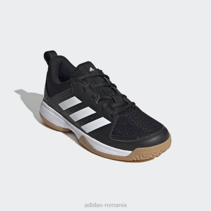 Adidas pantofi de interior ligra 7 negri copii alb negru 2JBN17867