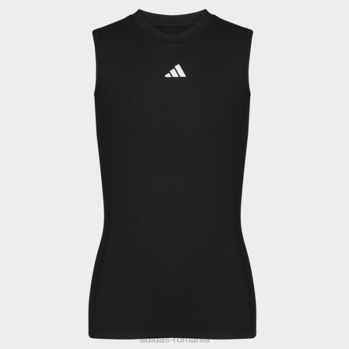 Adidas top negru techfit fără mâneci copii negru 2JBN24947