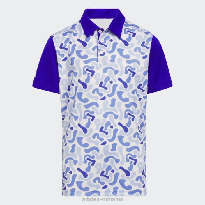 Adidas tricou polo cu imprimeu camo albastru copii albastru 2JBN25088