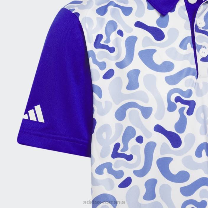 Adidas tricou polo cu imprimeu camo albastru copii albastru 2JBN25088
