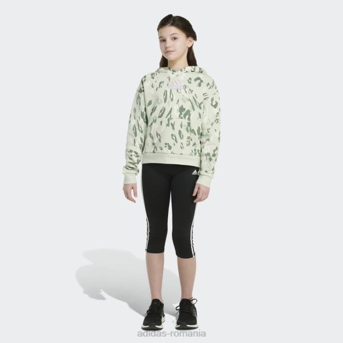 Adidas Hanorac din fleece cu imprimeu peste tot (marimea extinsa) verde adidas copii verde 2JBN25518