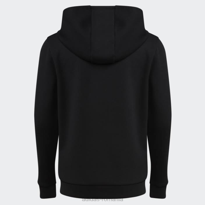Adidas hanorac negru din fleece grafic adidas copii negru 2JBN25515