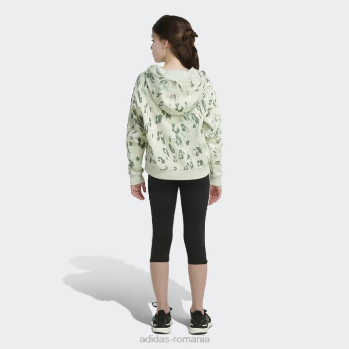 Adidas hanorac verde din fleece cu imprimeu peste tot copii verde 2JBN25517