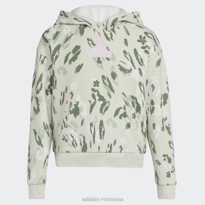 Adidas hanorac verde din fleece cu imprimeu peste tot copii verde 2JBN25517