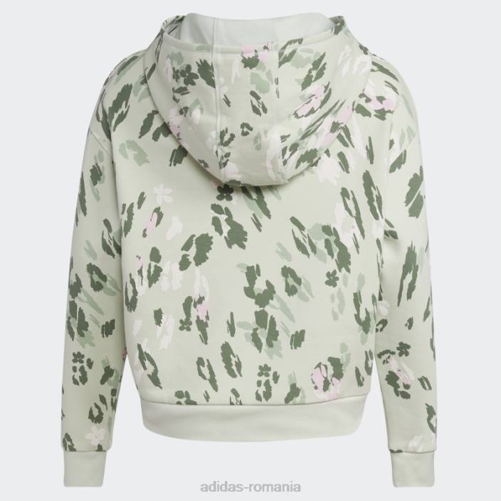 Adidas hanorac verde din fleece cu imprimeu peste tot copii verde 2JBN25517