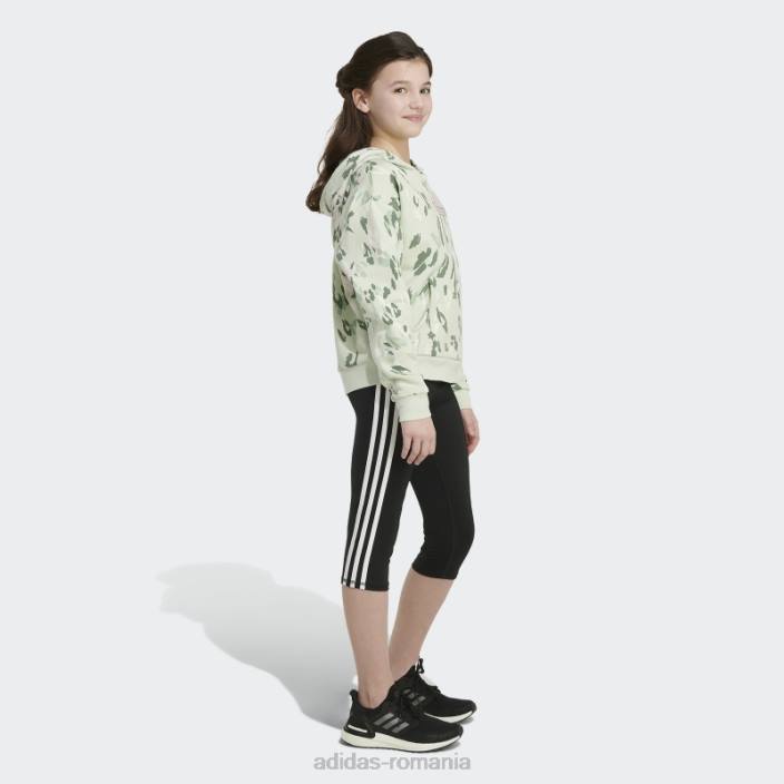 Adidas hanorac verde din fleece cu imprimeu peste tot copii verde 2JBN25517