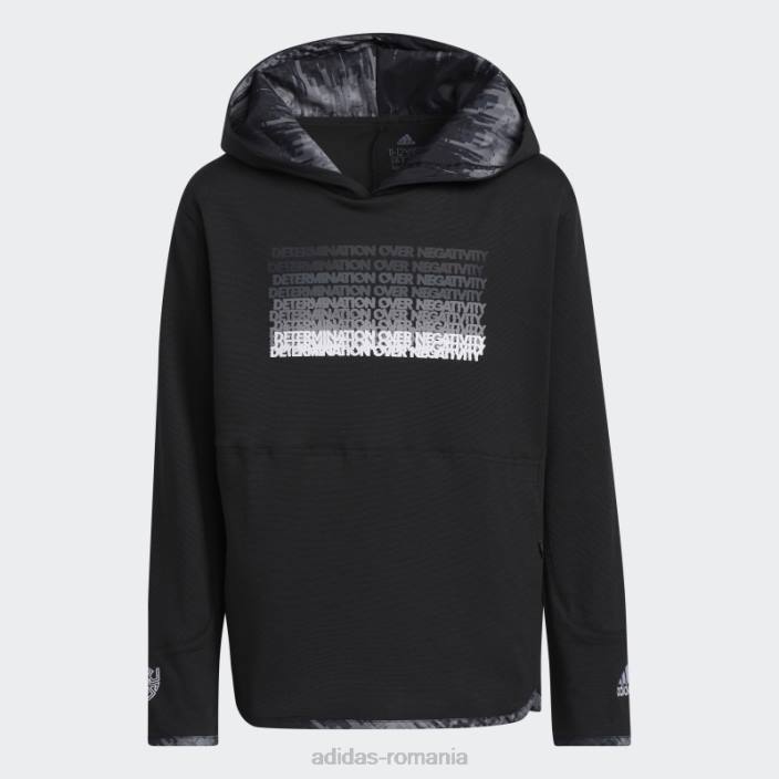 Adidas negru donovan mitchell d.o.n. hanoracul numărul 4 copii negru 2JBN25138
