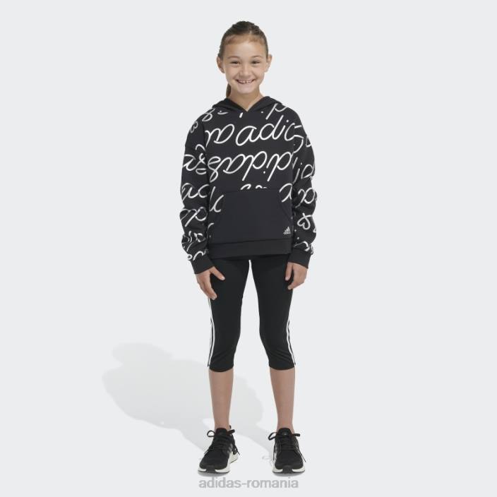 Adidas pulover negru adi script fleece adidas copii negru 2JBN25521