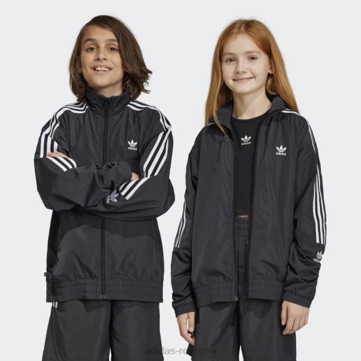 Adidas jachetă adicolor neagră copii negru 2JBN25024