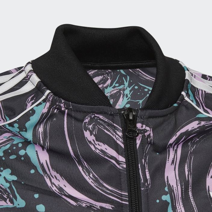 Adidas jachetă neagră din sst cu imprimeu peste tot copii papură neagră/liliac/mentă 2JBN25384