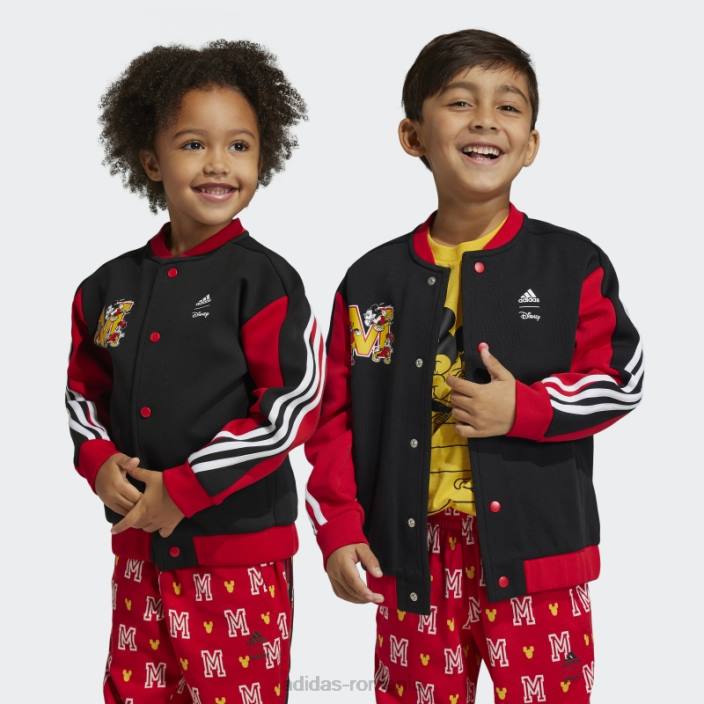Adidas jachetă neagră x disney mickey mouse la modă copii negru/stacojiu/alb 2JBN24955