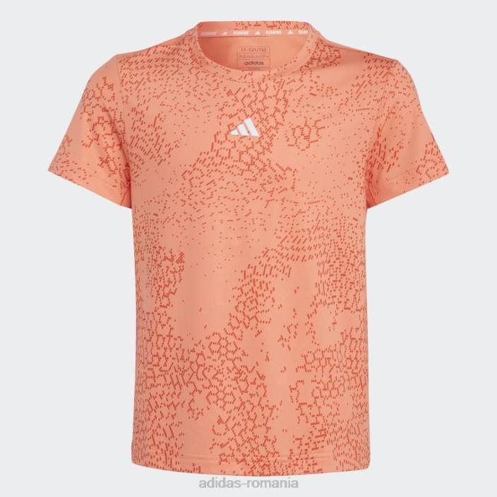 Adidas Tricou cu imprimeu cu 3 dungi coral aeroready copii coral/rosu/argintiu 2JBN25433