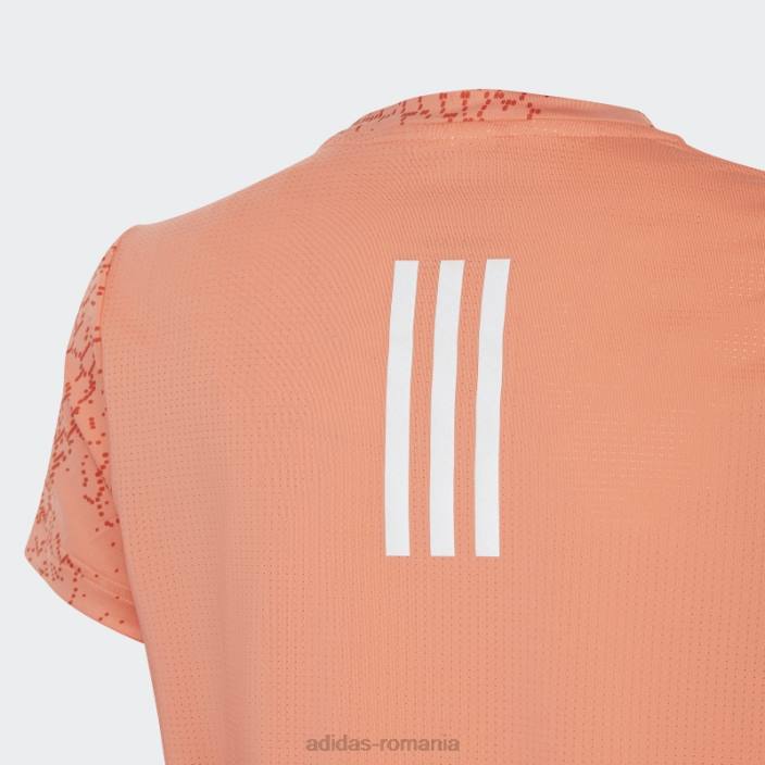 Adidas Tricou cu imprimeu cu 3 dungi coral aeroready copii coral/rosu/argintiu 2JBN25433