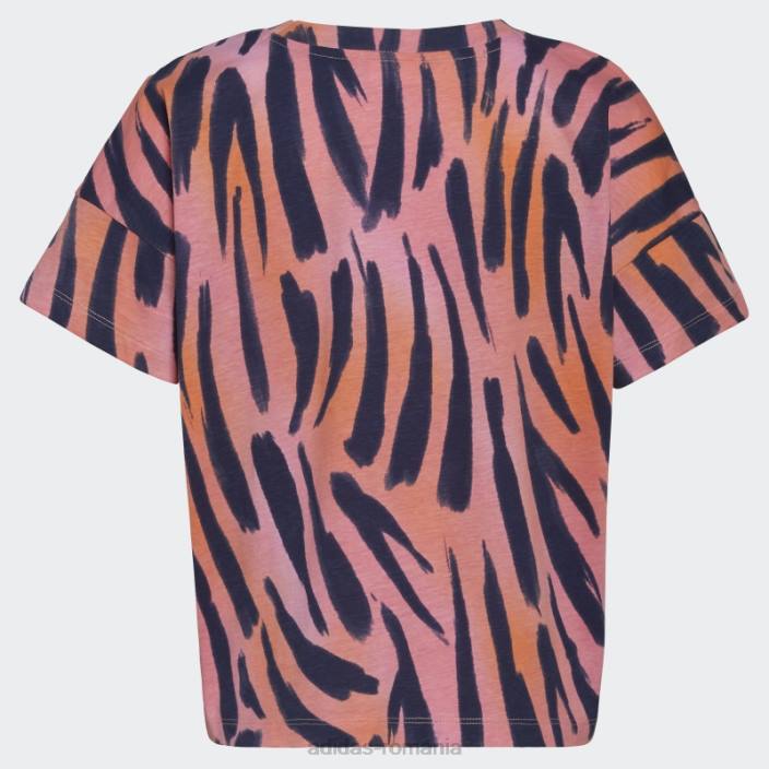 Adidas Tricou cu imprimeu cu logo roșu acid adidas copii roșu acid 2JBN25443